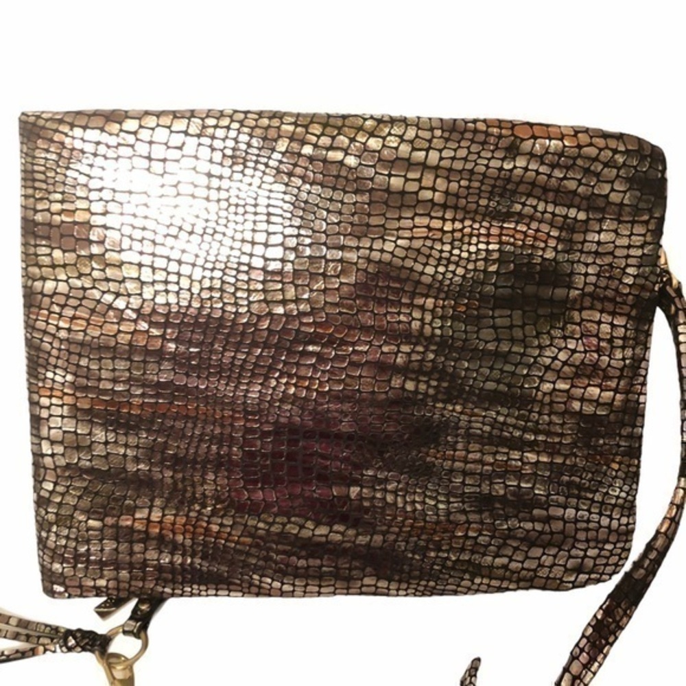 HOBO metallic snakeskin embossed bag